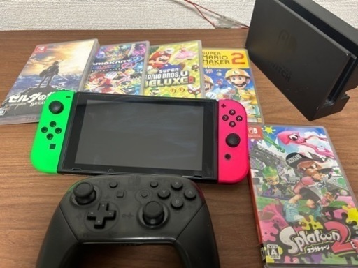 Nintendo Switch本体 +純正プロコン+ソフト5本セット