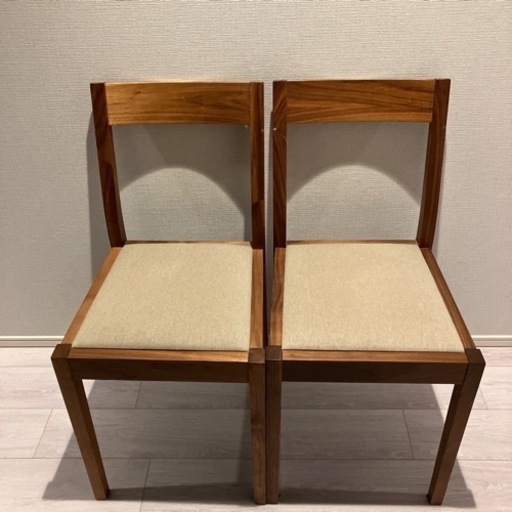 もうすぐ処分！交渉可能【ほぼ未使用】無印良品　無垢　ウォールナット　ダイニングチェア
