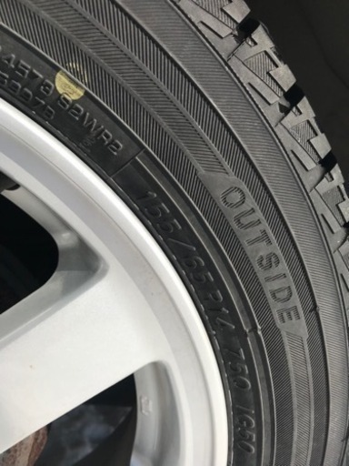 軽自動車スタッドレスタイヤ、2019年製、アルミホイール付スタッドレスタイヤ