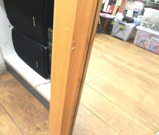 全身鏡 姿見 鏡 横幅87高さ163.5cm 大型 立てかけミラー 全身ミラー ナチュラル 木製 壁掛け 大判ミラー 札幌市 厚別区