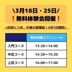 スポーツ教室「忍者ナイン」安謝地区　無料体験会‼️の画像