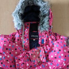 【美品】スキーウェア上下　サイズ140　(約125〜145cm)　キッズ　サイズ調整可能　ピンクの画像
