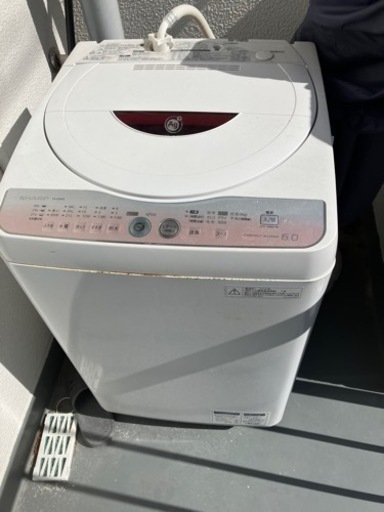 売約済【2/27〜3/3、3/6〜3/9 】2012年製　洗濯機３８Ｌ　SHARP ESーGE60L