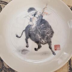 新品　丑　干支の絵皿　森左馬尉　置物　干支皿　ミニ皿の画像