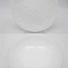 ss4114　ウェッジウッド　ワイルドストロベリー　プレート＆ボウル　5点セット　ホワイト　WEDGWOOD　WILD STRAWBERRY　大皿　丸型　パスタ皿　ペア　白地　洋食器　いちご　盛り皿　20.5cmプレート　22cmボウル　陶磁器の画像