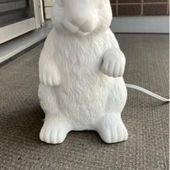 値下げ　ウサギ　うさぎ　ランプ　光る　置物　オブジェ　陶器　