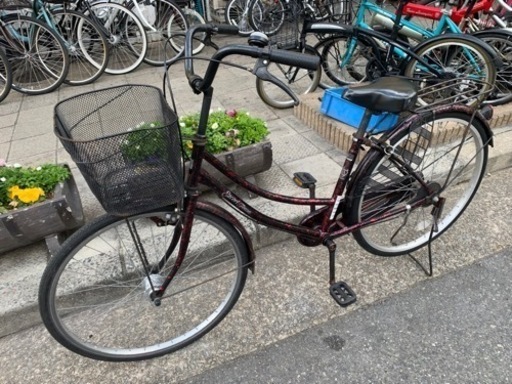 ??　ママチャリ　２６インチ　ライト　付き　カギ　付き　赤 楽天市場】ママチャリ 26インチ（カラーレッド）（シティサイクル 