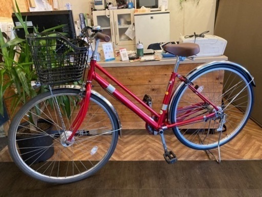 【後輪タイヤ・後輪チューブ新品！】LEDオートライト　内装３段　27インチ自転車　赤
