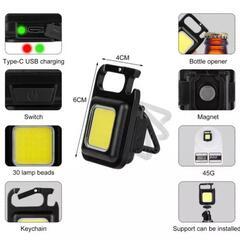 【新品未使用品】小型でも明るい！ COB LEDライト 4モード USB-C充電式 強力磁石付き キャンプ 夜釣りに！の画像