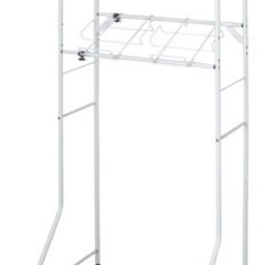 平安伸銅工業 ランドリーラック 棚1段 洗濯かご台・ハンガーバー...