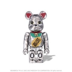 【限定品】2023年版 招き猫銀メッキ エイプ × ベアブリック...