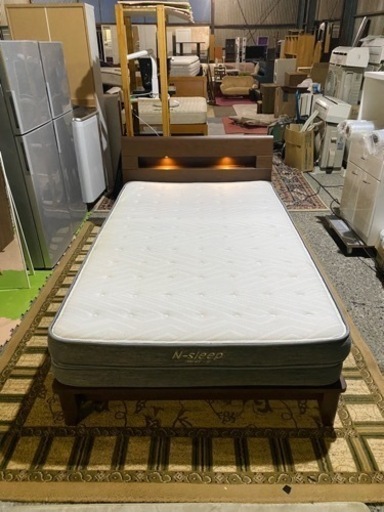 減安♨️ニトリセミダッブルベッドセット✅サイズ:120x200cm‼️コンセントとライト付き?姫路市配達設置無料??