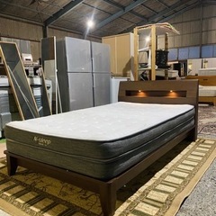 減安♨️ニトリセミダッブルベッドセット✅サイズ:120x200cm‼️コンセントとライト付き🥇姫路市配達設置無料🚛🚛の画像