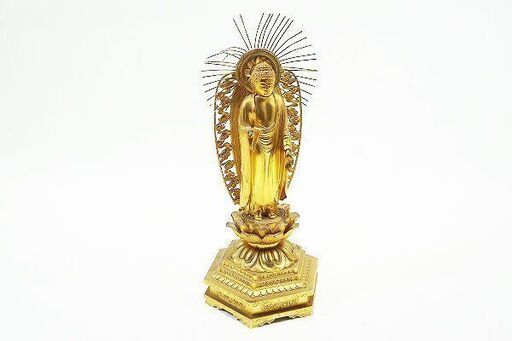 【苫小牧バナナ】中古保管品 希少 仏像 釈迦如来立像 真鍮製 本体のみ 状態良好♪