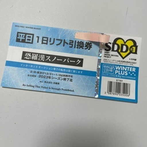 恐羅漢　リフト券