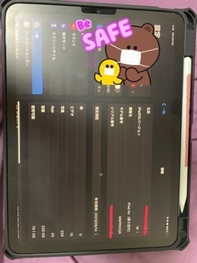 値下☆iPad Air5 256GB Wi-Fi ブルー  美品☆