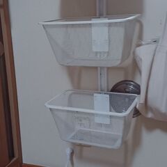 値下げしました！！　IKEA　アルゴート　メッシュバスケット　棚