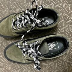VANS 海外購入品　中古スニーカー 23cm オリーブグリーンの画像