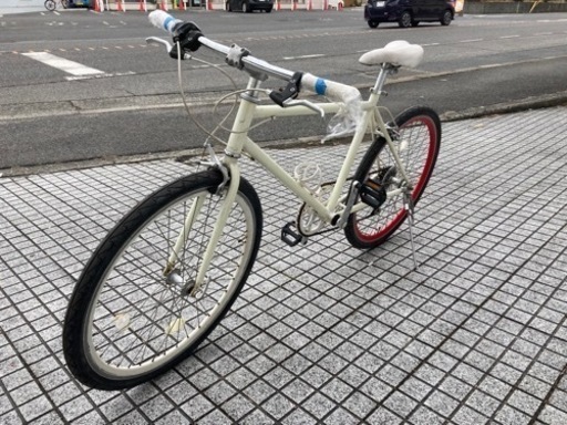 【クロスバイク】26インチ　6段変速付　スタイリッシュリム使用❗️前後タイヤ、チューブ新品❗️若林自転車　唐崎店　SALE中❗️