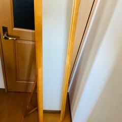 アンティーク調 姿見(角度調整、折りたたみ可能)
