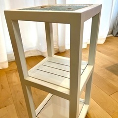 B-COMPANYビーカンパニー★ WOOD 3段タイルラック★棚★サイドテーブルにも★美品の画像