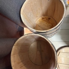2/19まで！コーヒー樽　2つセット　蓋付きの画像