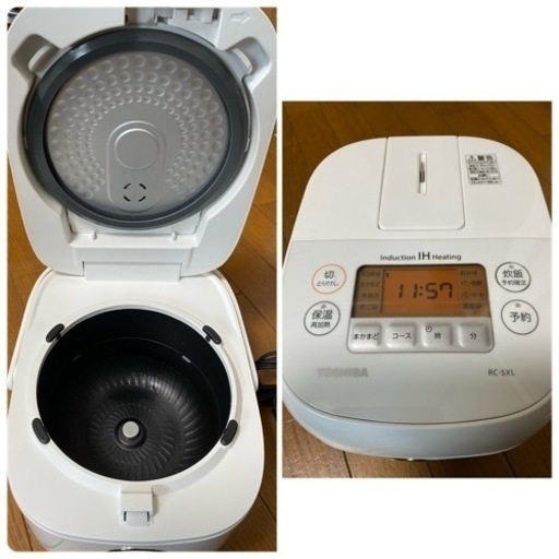 2019年製? 東芝 TOSHIBA RC-5XL(W) [IH炊飯器 3合炊き 黒釜 ホワイト](0210天)