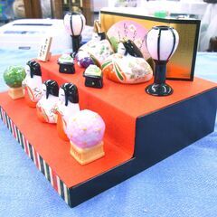 瀬戸焼彩絵てまり雛 段飾り 陶器 ひな祭り お雛様 置物 西岡店の画像