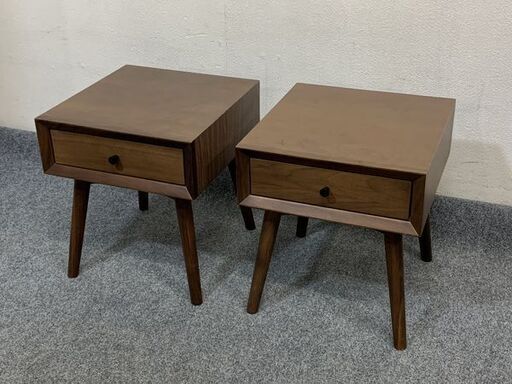 NITORI/ニトリ  ナイト/サイドテーブル フィルン ウォールナット カジュアル 2個セット インテリア 中古家具 店頭引取歓迎 R6906)