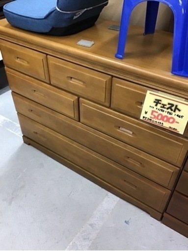 ●販売収納●チェスト　下2段レール付　中古品