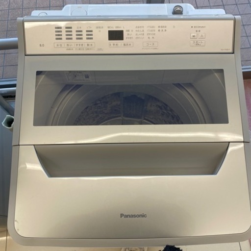 HJ277 【中古】 Panasonic 洗濯機　２２年製　NA-FA8H1  8k