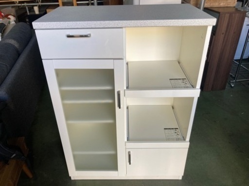 ○ キッチンボード、幅80センチ、白、食器棚、キッチン収納