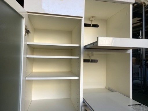 ○ キッチンボード、幅80センチ、白、食器棚、キッチン収納