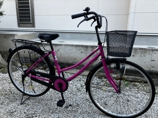 421、ママチャリ26インチ(ピンク/ブラック)