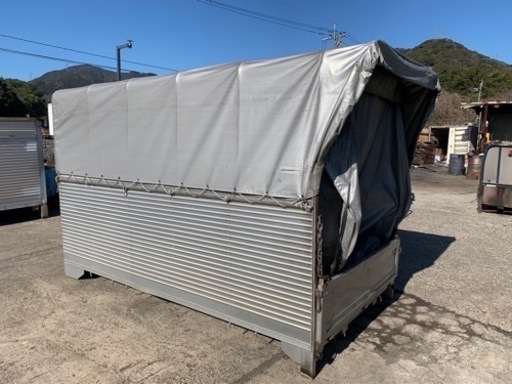 No.729  2ｔ 幌  車 アルミ 箱 バイク 倉庫 トラック コンテナ 米 保管庫 物置 DIY