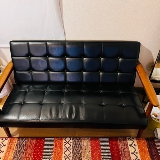 【2/23まで出品】カリモクソファ/ Kチェア2シーター/ブラック