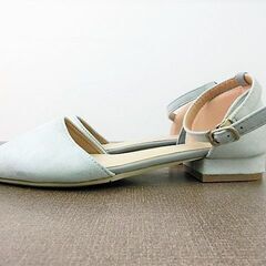 moda sara フラットシューズ アンクルストラップ ライトブルーの画像