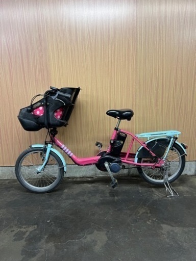 格安出品‼️  20インチ 子供乗せ 電動自転車 Panasonic ギュットミニ  ピンク リアチャイルドシート無料❗️ 3人乗り 自宅引き取り割引き⭕️