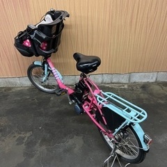 格安出品‼️  20インチ 子供乗せ 電動自転車 Panasonic ギュットミニ  ピンク リアチャイルドシート無料❗️ 3人乗り 自宅引き取り割引き⭕️ の画像