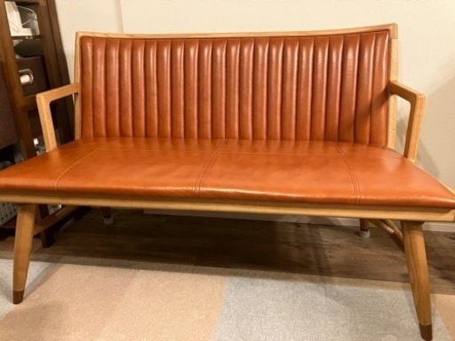 ケユカ　革張りベンチ　8万円