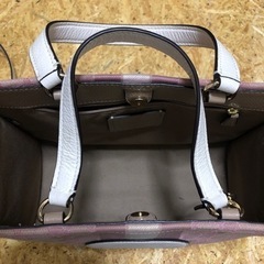 COACH トート ハンドバッグ ショルダーバッグ ジャガード ピンク　中古の画像