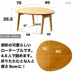 【引き取り手決定】たまご形/ローテーブル/円卓※シミあり