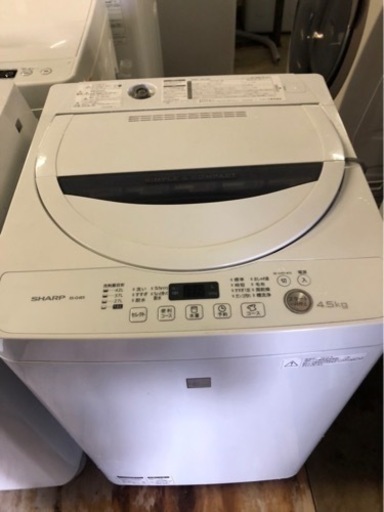 ５km以内配送無料　保証付き　シャープ 4．5kg全自動洗濯機 keyword キーワードホワイト ESG4E3KW