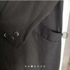 ウールロングコート　比翼仕立　黒　Ｍの画像