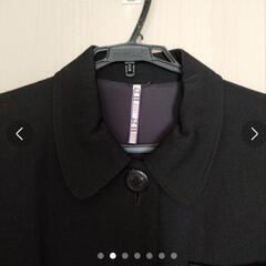 ウールロングコート　比翼仕立　黒　Ｍの画像