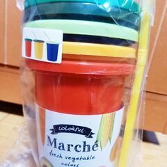 【もうすぐ処分】☆新品☆マルシェカラーストローコップ３個入り☆