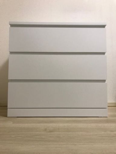 25.26日限定 IKEA MALM マルム チェスト(引き出し×3) ホワイト