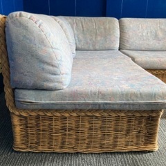 【蔵出し！引取限定！】カサブランカ！ラタン 籐 ソファーセット！アジアンレトロ！の画像