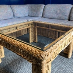 【蔵出し！引取限定！】カサブランカ！ラタン 籐 ソファーセット！アジアンレトロ！の画像