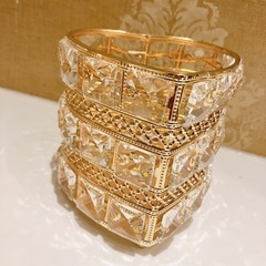 メイクブラシ ボックス ゴールド キラキララインストーン コスメ収納 小物入 北欧 雑貨 家具 インテリア 鉛筆たて の画像